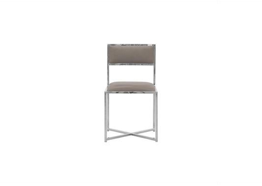 1AE266X Amalfi X - Base Chair In Taupe Leather (Set of 2)