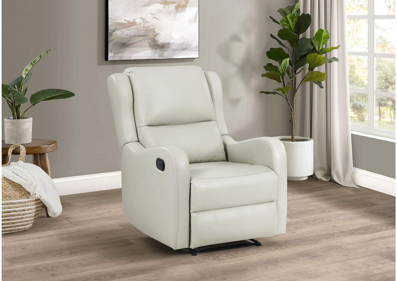 609373 Kelsey Upholstered English Arm Recliner Chair Ivory