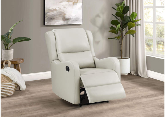 609373 Kelsey Upholstered English Arm Recliner Chair Ivory