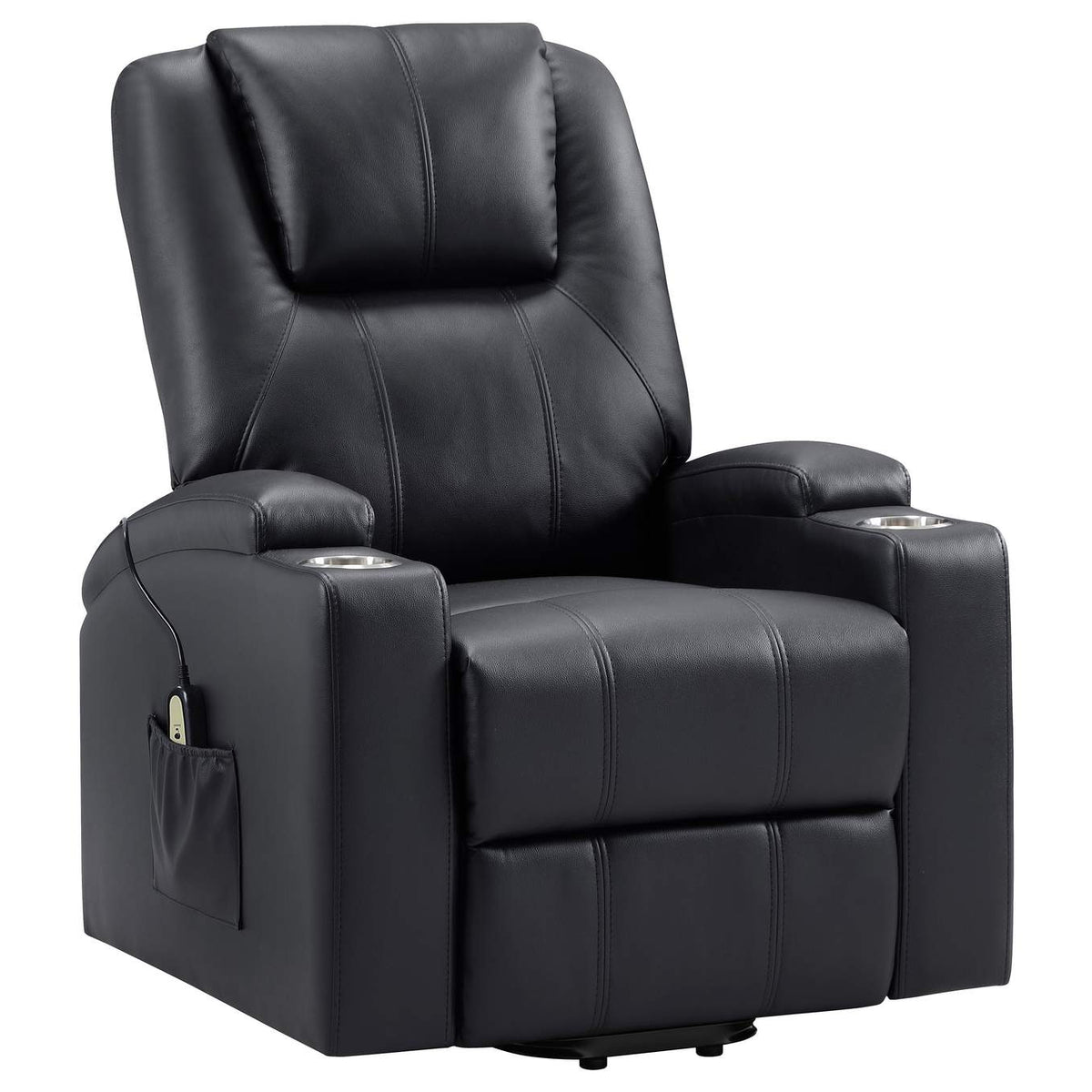609475P Armstrong Upholstered Power Lift Massage Recliner Espresso