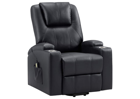 609475P Armstrong Upholstered Power Lift Massage Recliner Espresso