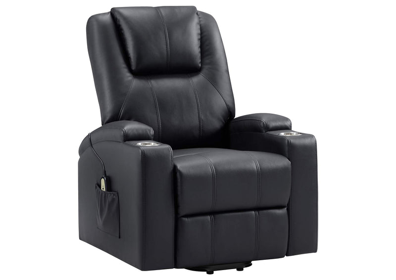 609475P Armstrong Upholstered Power Lift Massage Recliner Espresso