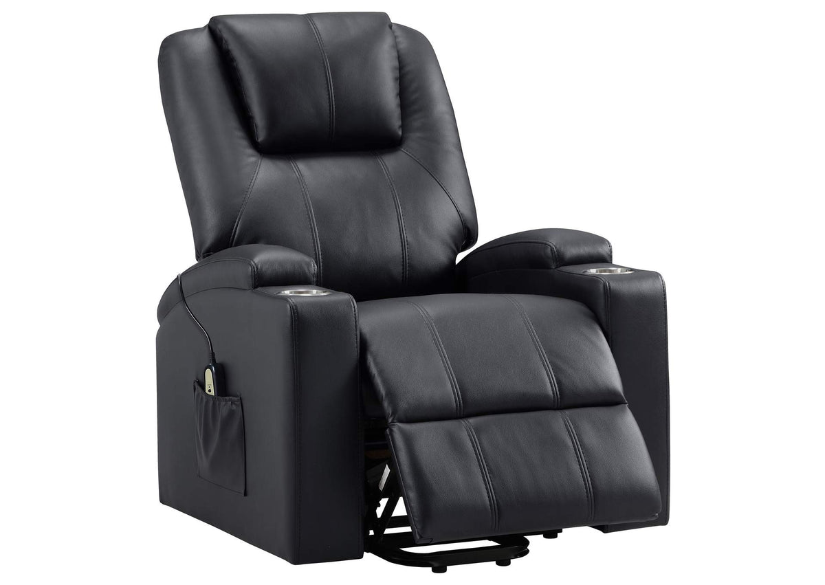 609475P Armstrong Upholstered Power Lift Massage Recliner Espresso