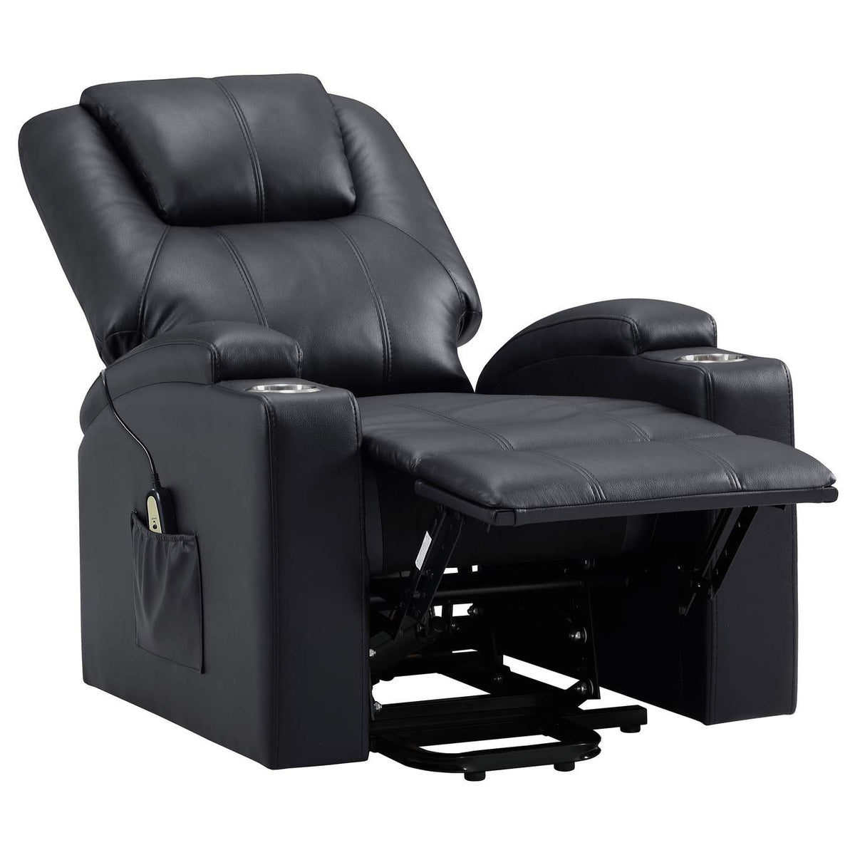 609475P Armstrong Upholstered Power Lift Massage Recliner Espresso
