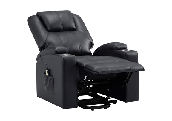 609475P Armstrong Upholstered Power Lift Massage Recliner Espresso