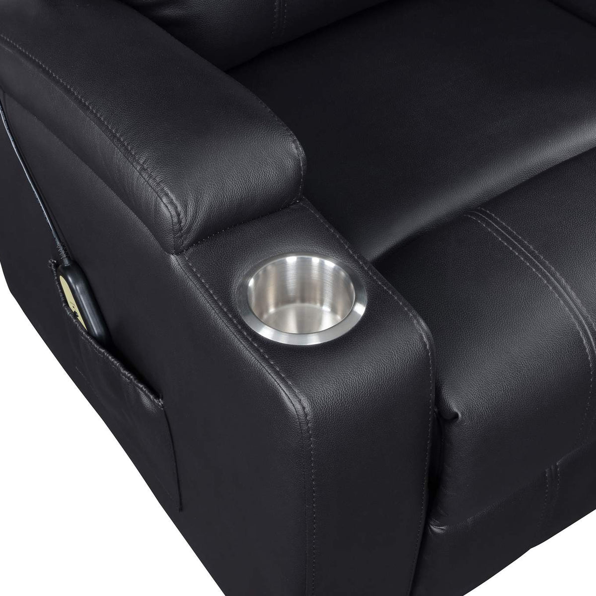 609475P Armstrong Upholstered Power Lift Massage Recliner Espresso