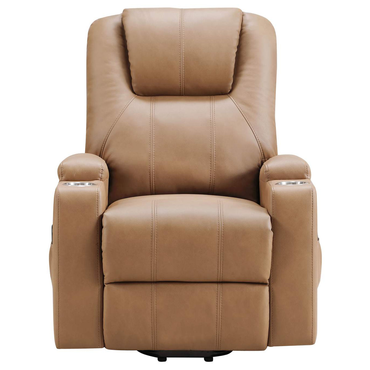 609476P Armstrong Upholstered Power Lift Massage Recliner Camel