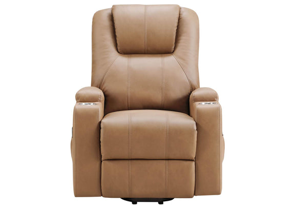 609476P Armstrong Upholstered Power Lift Massage Recliner Camel