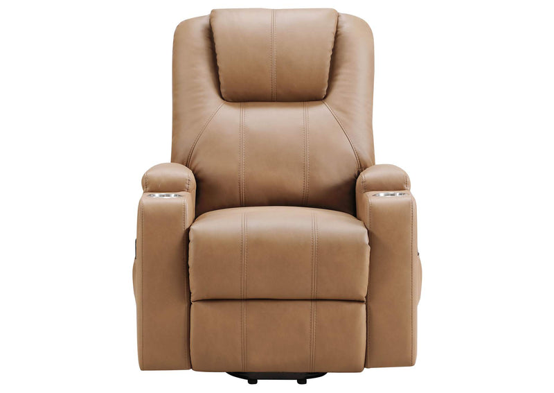 609476P Armstrong Upholstered Power Lift Massage Recliner Camel