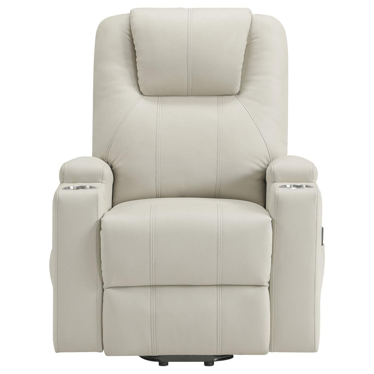 609477P Armstrong Upholstered Power Lift Massage Recliner Ivory