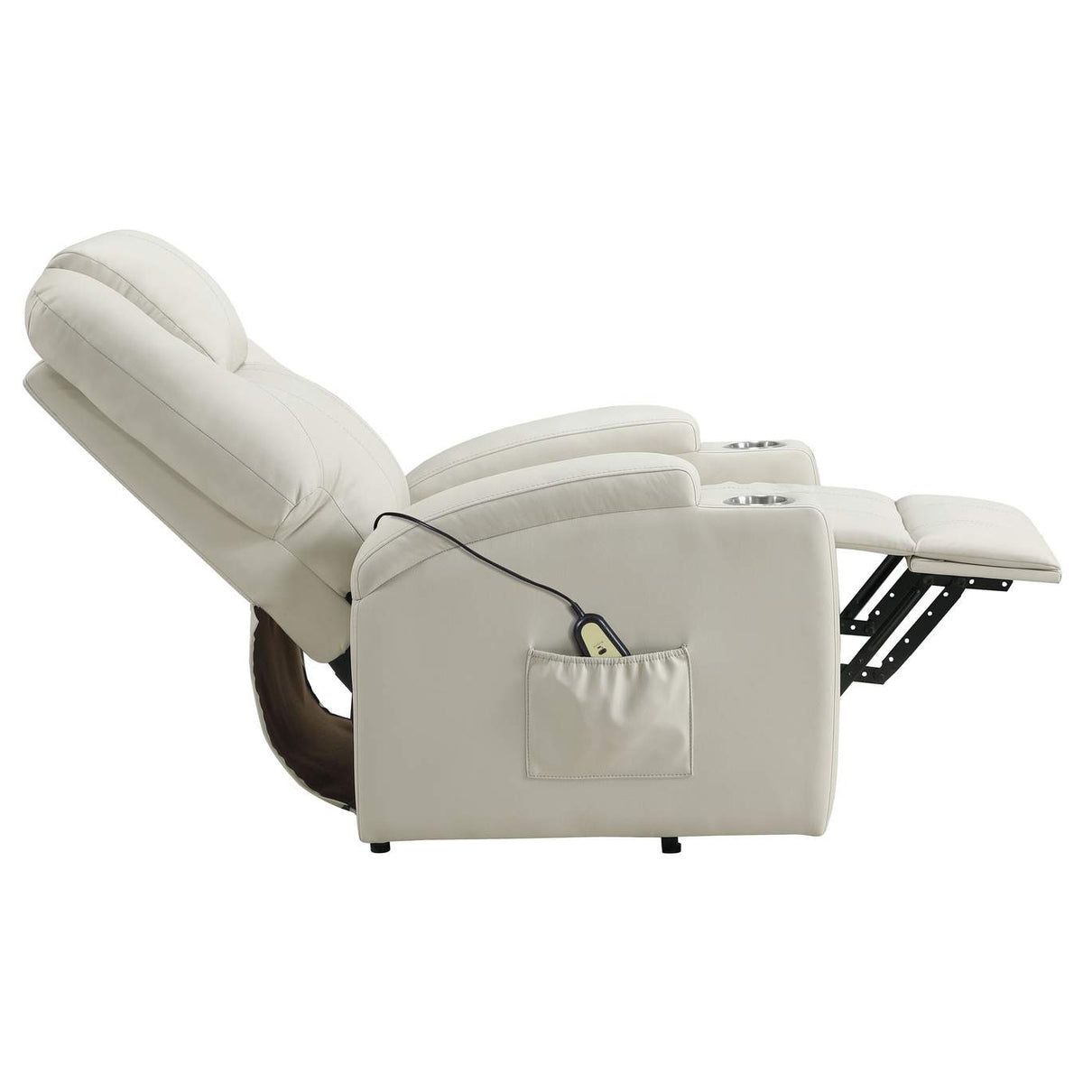 609477P Armstrong Upholstered Power Lift Massage Recliner Ivory