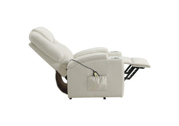 609477P Armstrong Upholstered Power Lift Massage Recliner Ivory