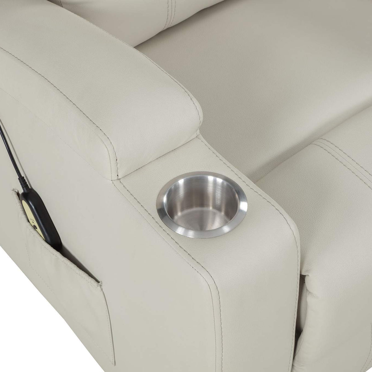 609477P Armstrong Upholstered Power Lift Massage Recliner Ivory