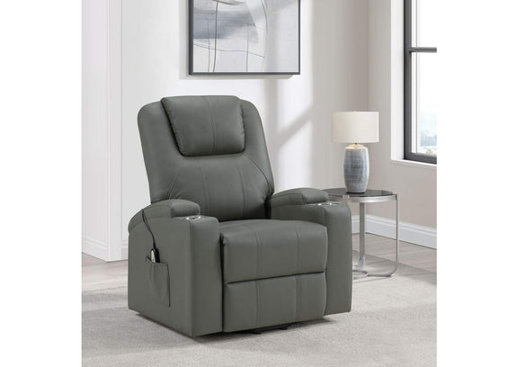 609478P Armstrong Upholstered Power Lift Massage Recliner Grey