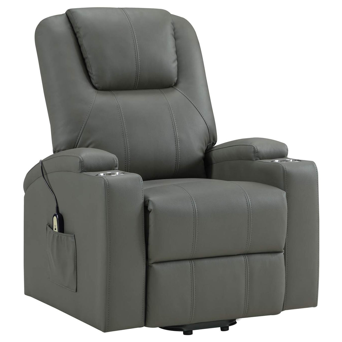 609478P Armstrong Upholstered Power Lift Massage Recliner Grey