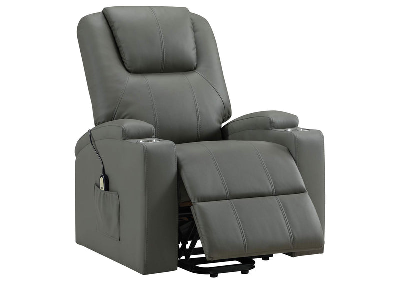 609478P Armstrong Upholstered Power Lift Massage Recliner Grey