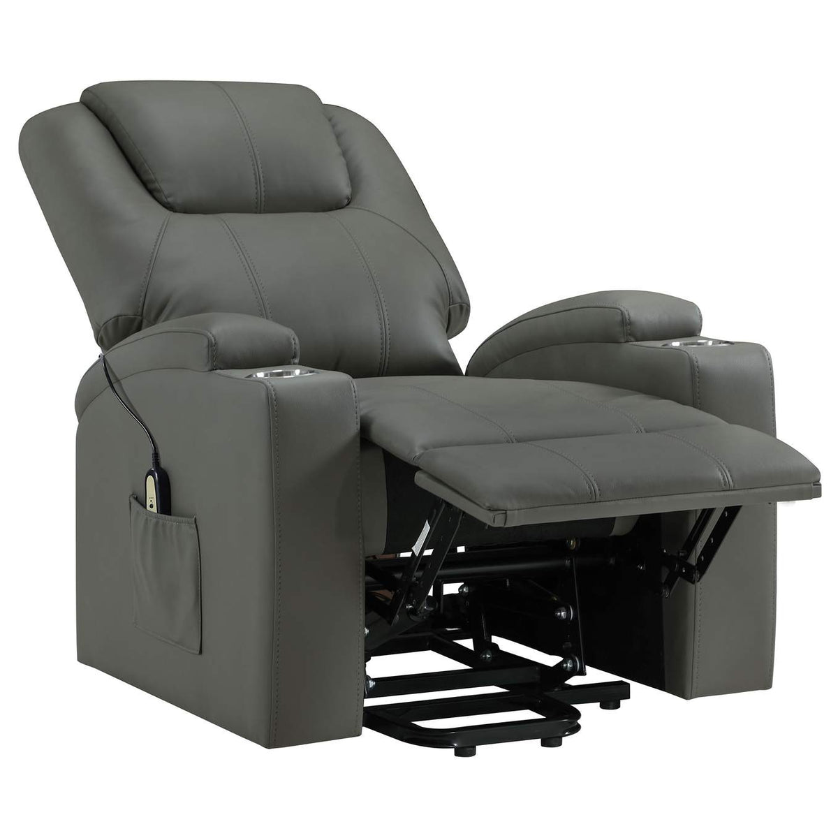 609478P Armstrong Upholstered Power Lift Massage Recliner Grey