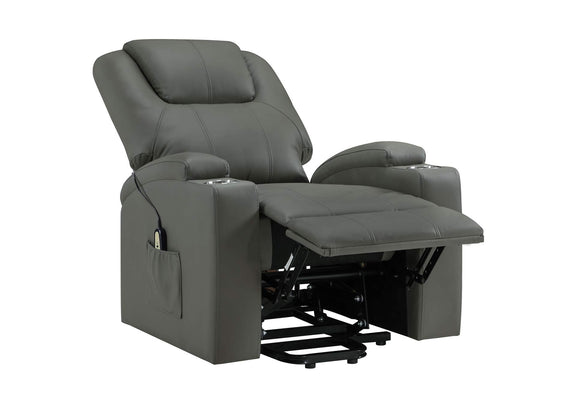 609478P Armstrong Upholstered Power Lift Massage Recliner Grey