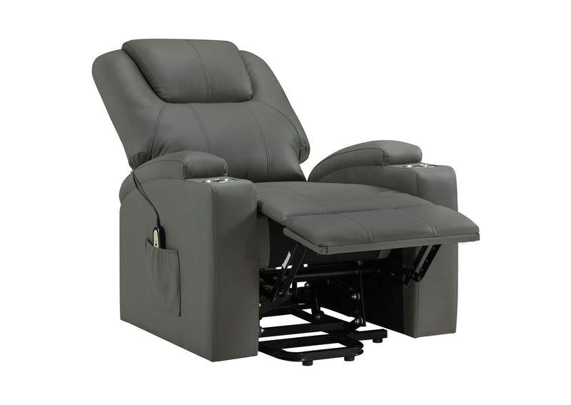609478P Armstrong Upholstered Power Lift Massage Recliner Grey