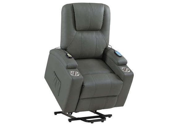 609478P Armstrong Upholstered Power Lift Massage Recliner Grey