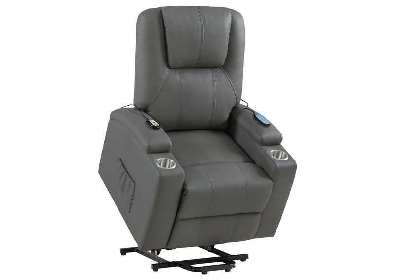 609478P Armstrong Upholstered Power Lift Massage Recliner Grey