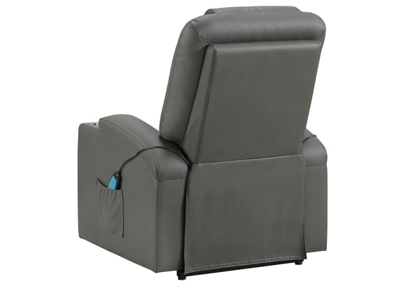 609478P Armstrong Upholstered Power Lift Massage Recliner Grey