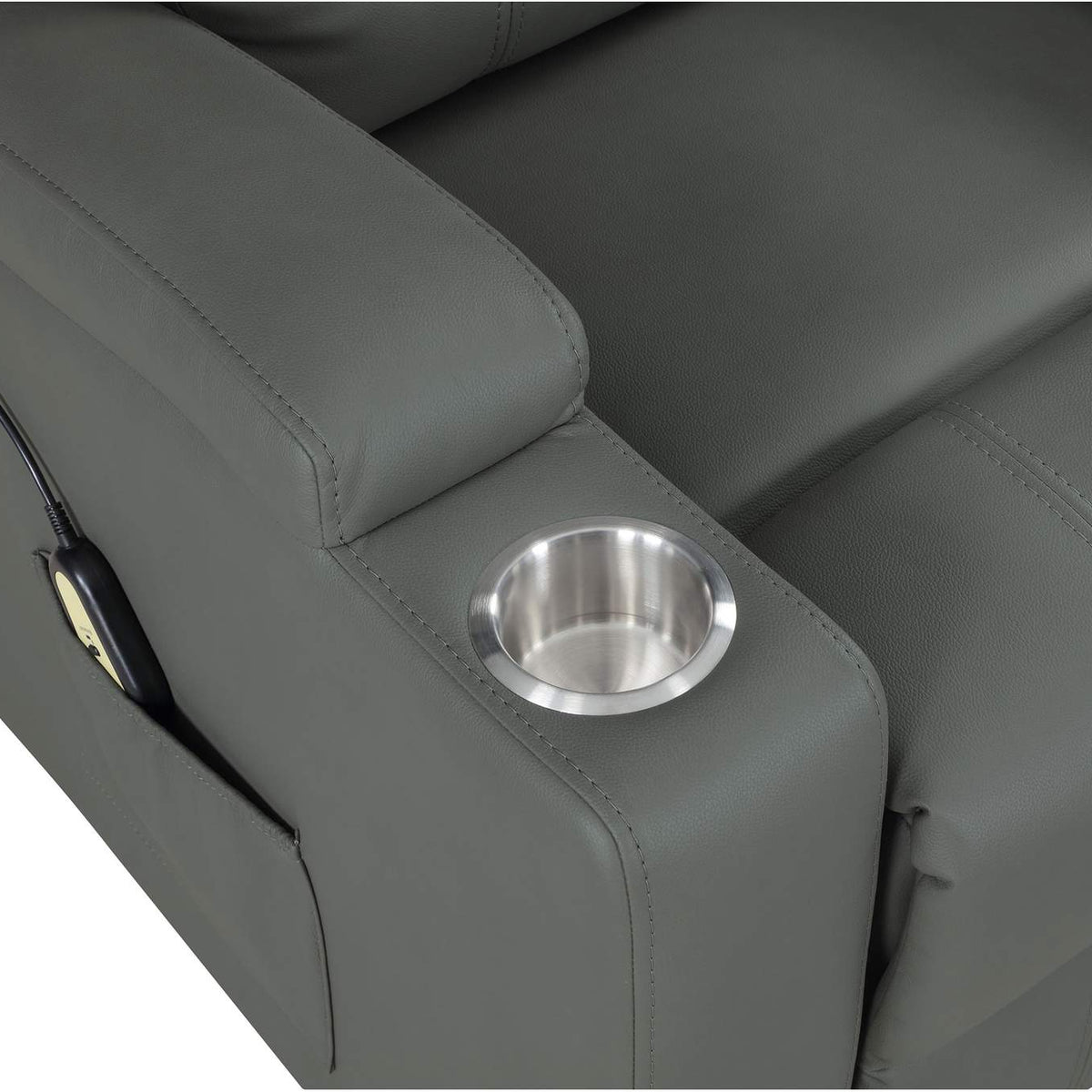 609478P Armstrong Upholstered Power Lift Massage Recliner Grey