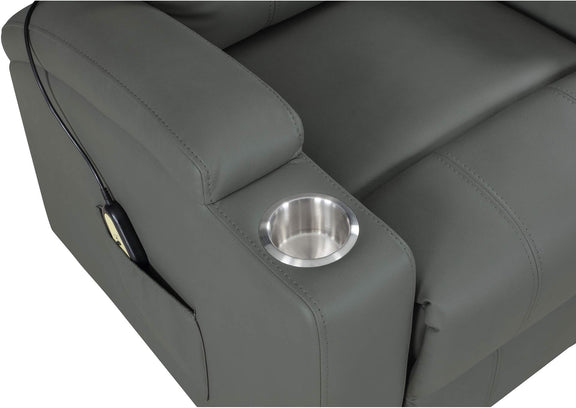 609478P Armstrong Upholstered Power Lift Massage Recliner Grey