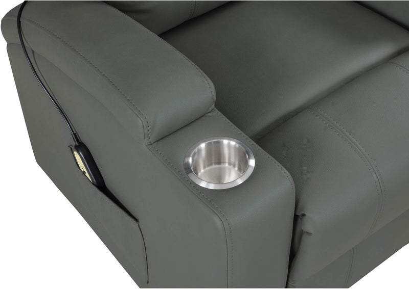 609478P Armstrong Upholstered Power Lift Massage Recliner Grey
