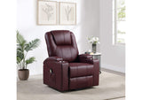 609479P Armstrong Upholstered Power Lift Massage Recliner Wine