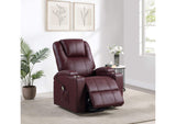 609479P Armstrong Upholstered Power Lift Massage Recliner Wine