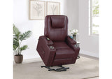 609479P Armstrong Upholstered Power Lift Massage Recliner Wine