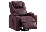 609479P Armstrong Upholstered Power Lift Massage Recliner Wine