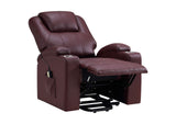 609479P Armstrong Upholstered Power Lift Massage Recliner Wine