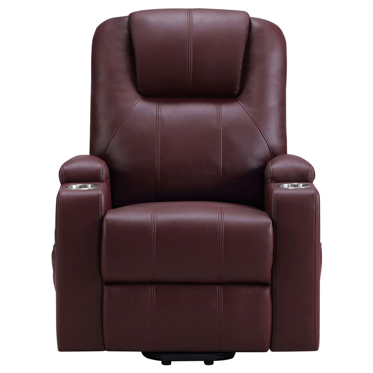 609479P Armstrong Upholstered Power Lift Massage Recliner Wine