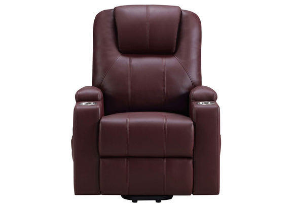 609479P Armstrong Upholstered Power Lift Massage Recliner Wine