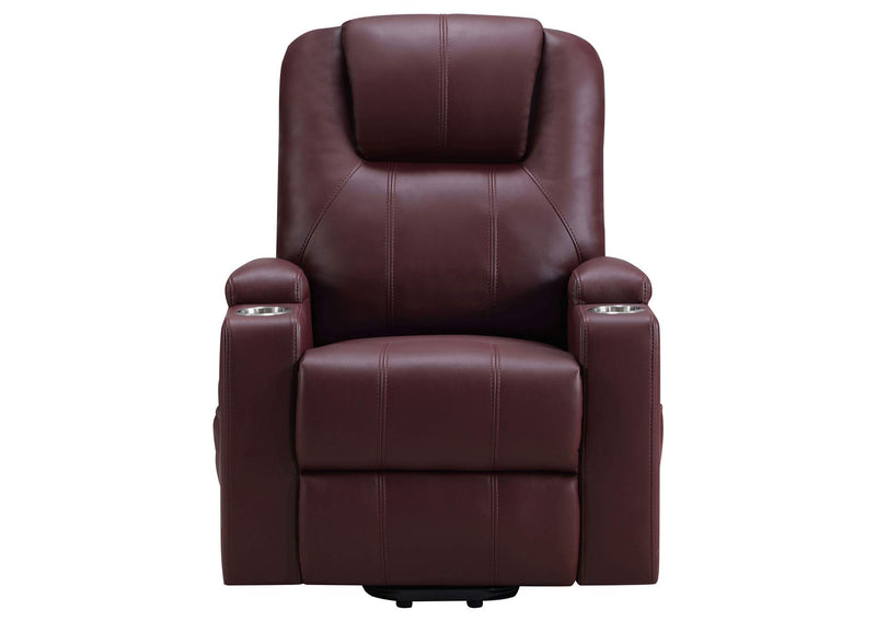 609479P Armstrong Upholstered Power Lift Massage Recliner Wine