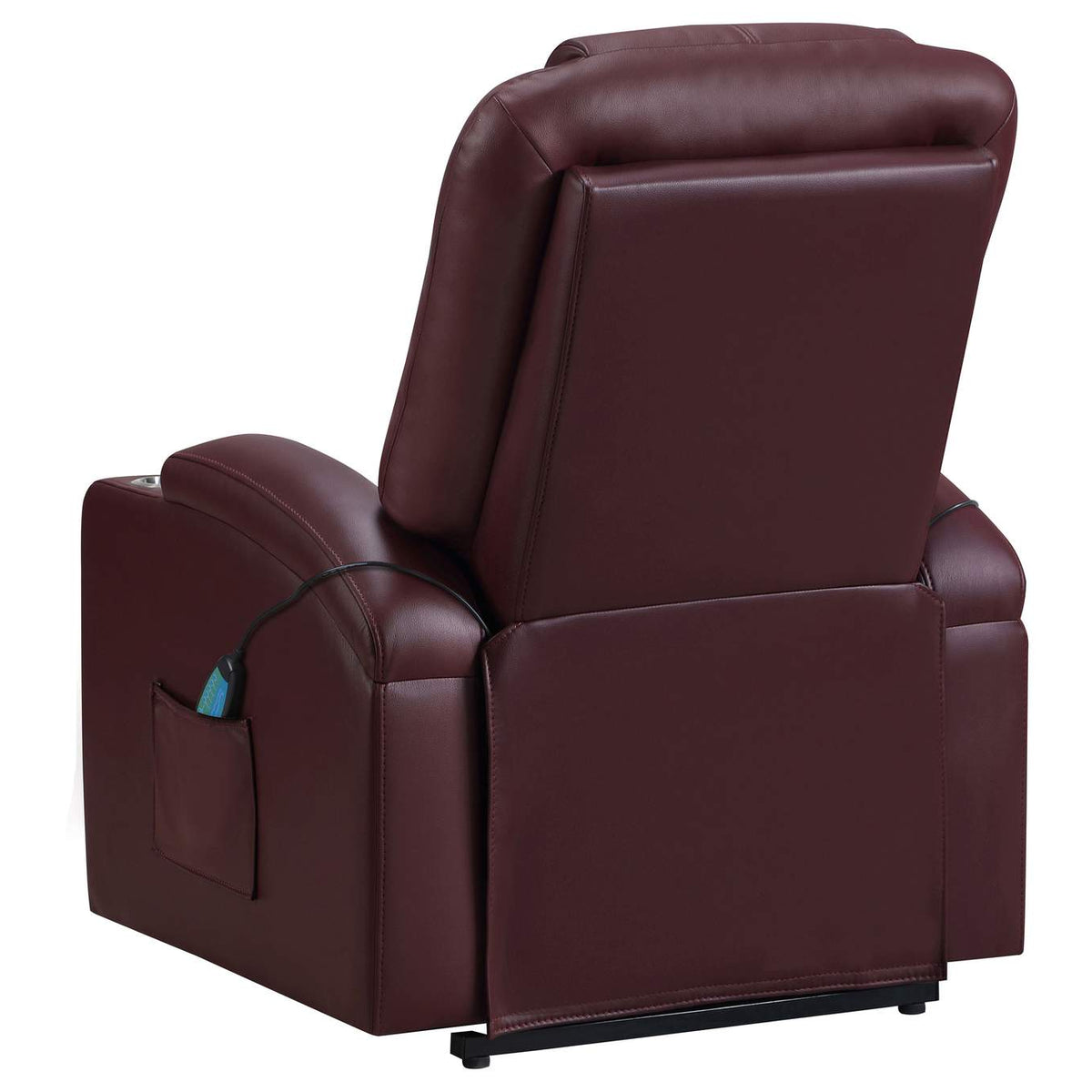 609479P Armstrong Upholstered Power Lift Massage Recliner Wine