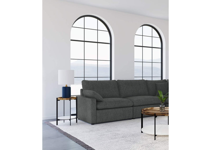609530AC Collins Modular Armless Chair Dark Grey