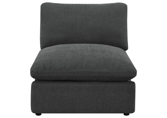 609530AC Collins Modular Armless Chair Dark Grey
