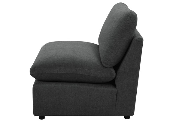 609530AC Collins Modular Armless Chair Dark Grey