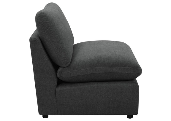 609530AC Collins Modular Armless Chair Dark Grey