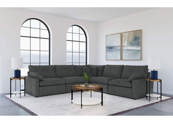 609530AC Collins Modular Armless Chair Dark Grey