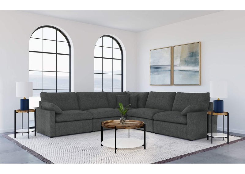 609530AC Collins Modular Armless Chair Dark Grey
