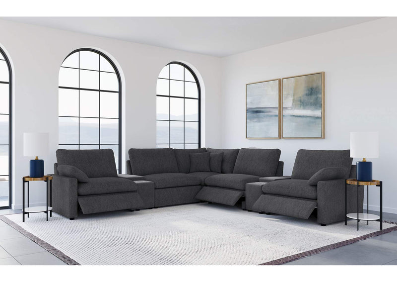 609530P-SETA Collins 7-piece Modular Power Reclining Sectional Dark Grey