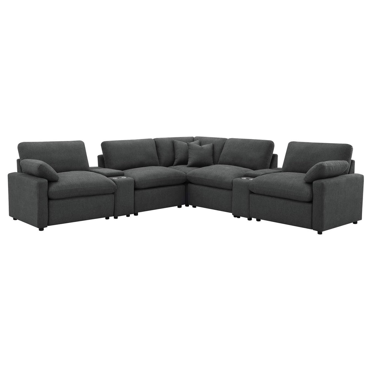 609530P-SETA Collins 7-piece Modular Power Reclining Sectional Dark Grey