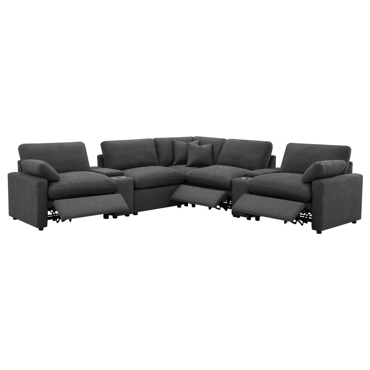 609530P-SETA Collins 7-piece Modular Power Reclining Sectional Dark Grey