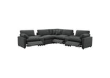 609530P-SETA Collins 7-piece Modular Power Reclining Sectional Dark Grey