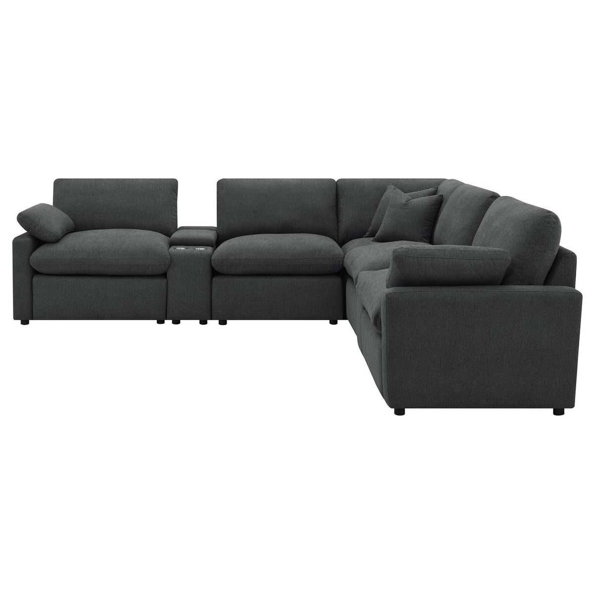 609530P-SETA Collins 7-piece Modular Power Reclining Sectional Dark Grey
