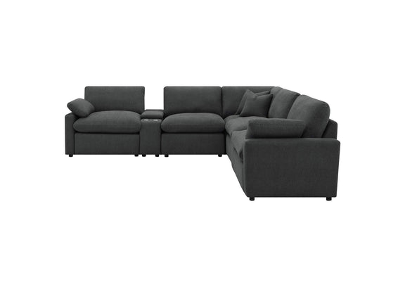 609530P-SETA Collins 7-piece Modular Power Reclining Sectional Dark Grey